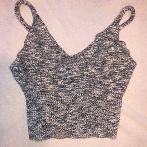 Gray/White crop top